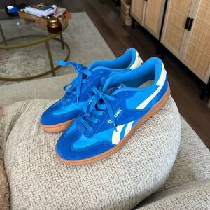 Reebok Bright Blue Lace-Up Sneakers with White Accents